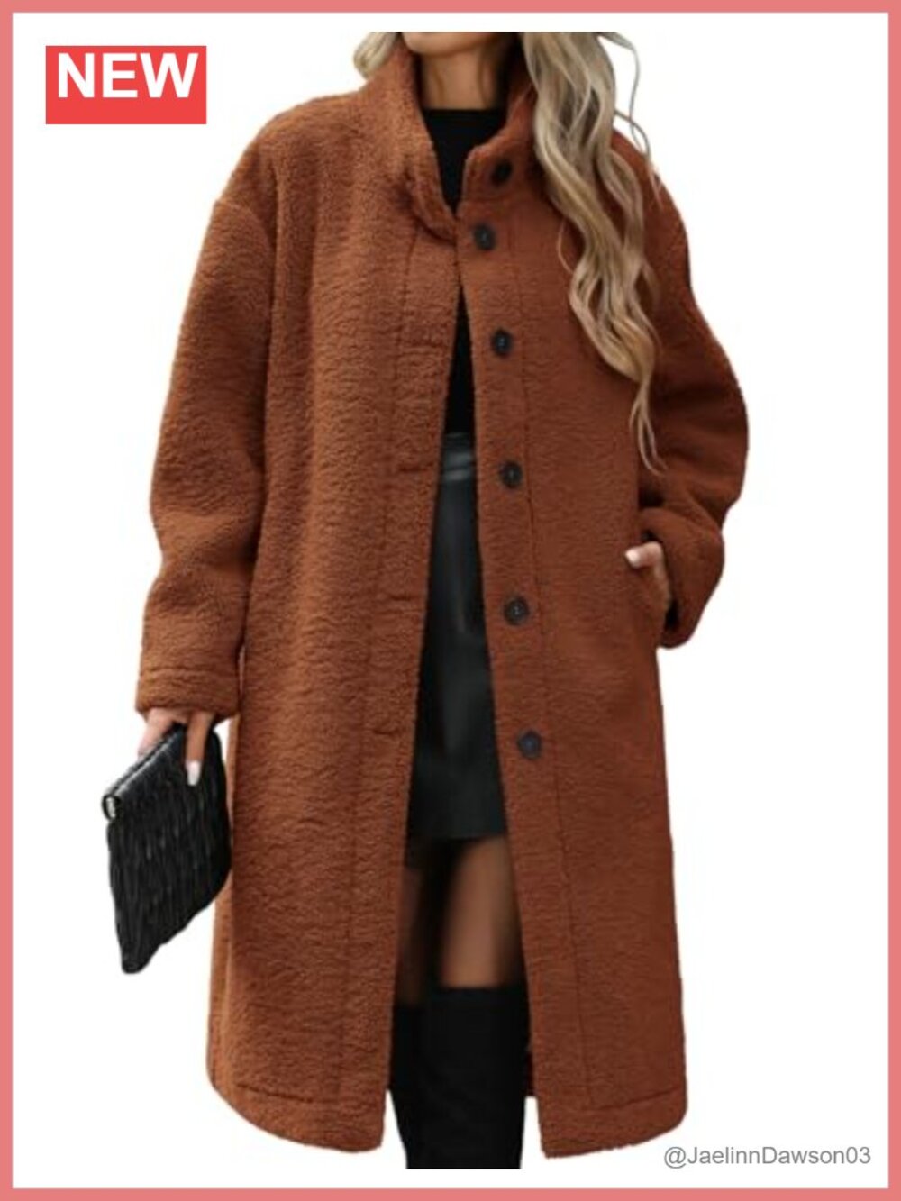Women's Faux Fur Long Cardigan Coat Open Front Button Warm Winter Overcoat